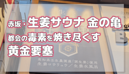 赤坂・生姜サウナ 金の亀｜都会の毒素を焼き尽くす黄金要塞