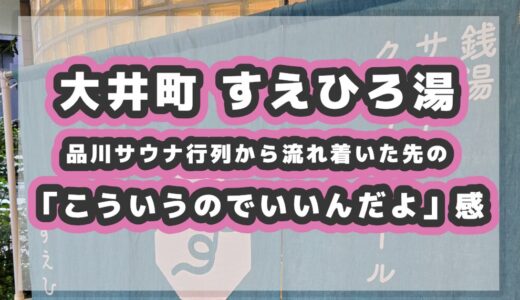 大井町・すえひろ湯｜品川サウナ行列から流れ着いた先の「こういうのでいいんだよ」感